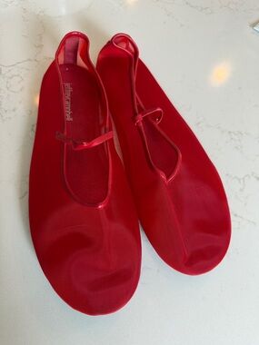 Jeffrey Campbell Red Mesh Mary Jane Ballet Flats